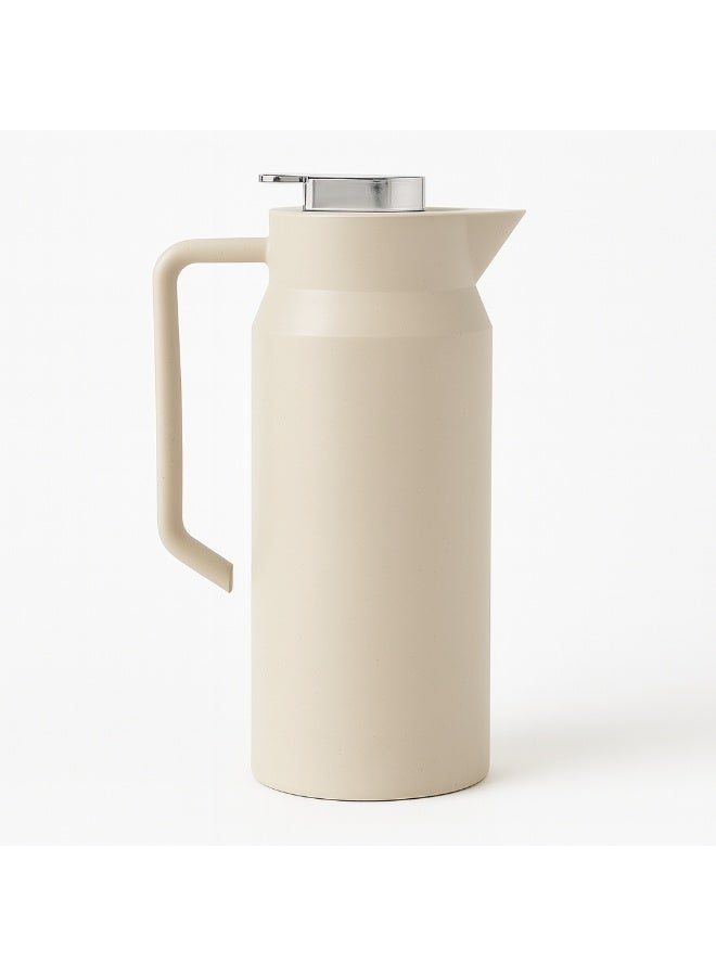 Host 🩶 Elegant Ivory Thermos with a Premium Silver Lid – 1L Capacity - Image 2