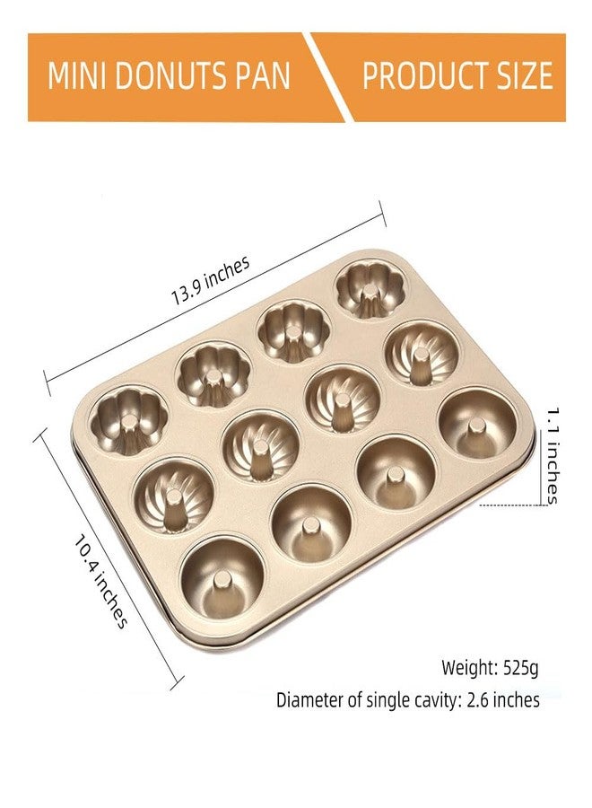 QUDUME صينية خبز الدونات من QUDUME - قالب دونات من الفولاذ الكربوني غير لاصق مقاس 14 × 10.4 بوصة مع صينية سهلة الفك لصنع الدونات الاحترافية للفرن والخبز التجاري والمنزلي (عبوة واحدة من صينية خبز البيغل ذات 12 تجويفًا) - Image 2