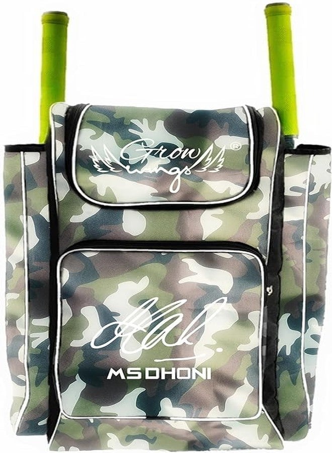 Grow wings Duffle Backpack Cricket Kit Bag for Player Large Professional Cricket Kit Bag-Sports with Bat Pocket. (Army) - Image 2