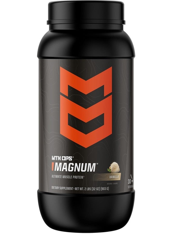 MTN OPS Magnum Protein Powder 23g Protein per Serving Whey Protein Blend with BCAAs Low Sugar Gluten Free 30 Servings Vanilla - Image 1