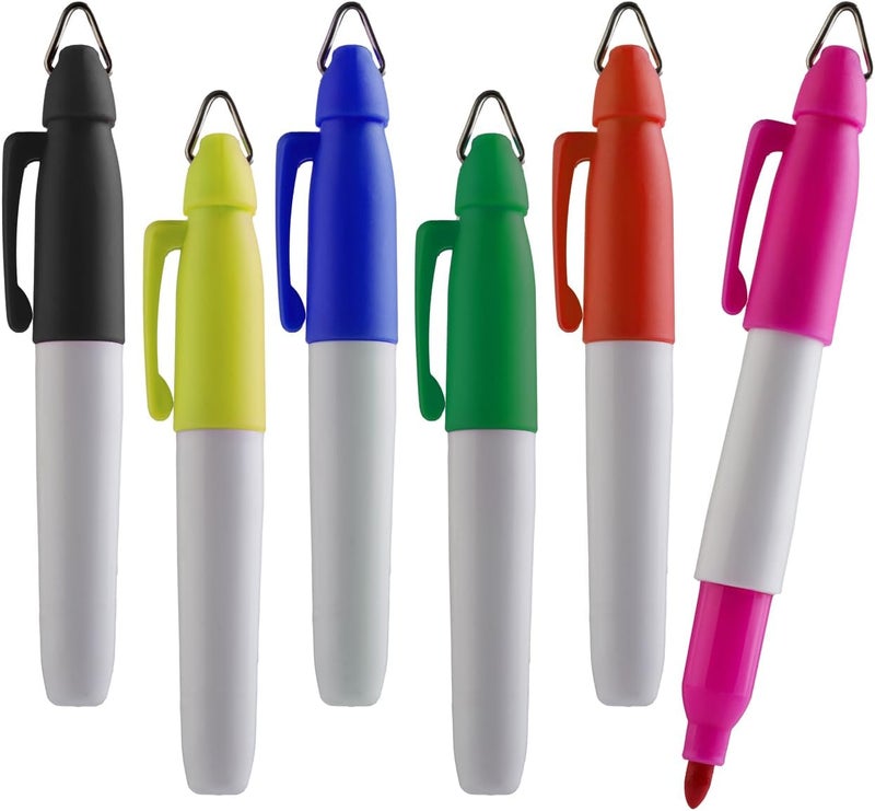 Mini Permanent Markers | Assorted Colours | Fine Point | 6 Count (Mixed Pack of 48)
