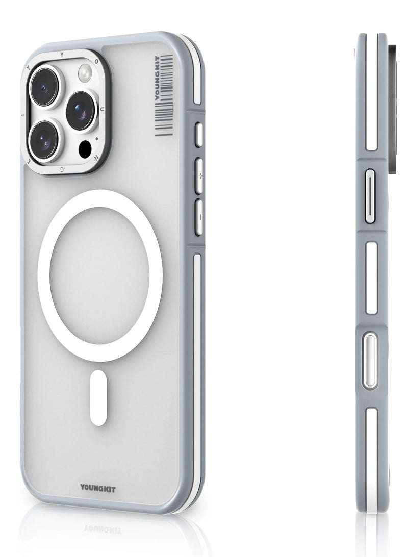 يونج كيت جراب يونج كيت روك ساند سكين فيل ماج سيف ابل ايفون 16 برو - لون رمادي - Image 2