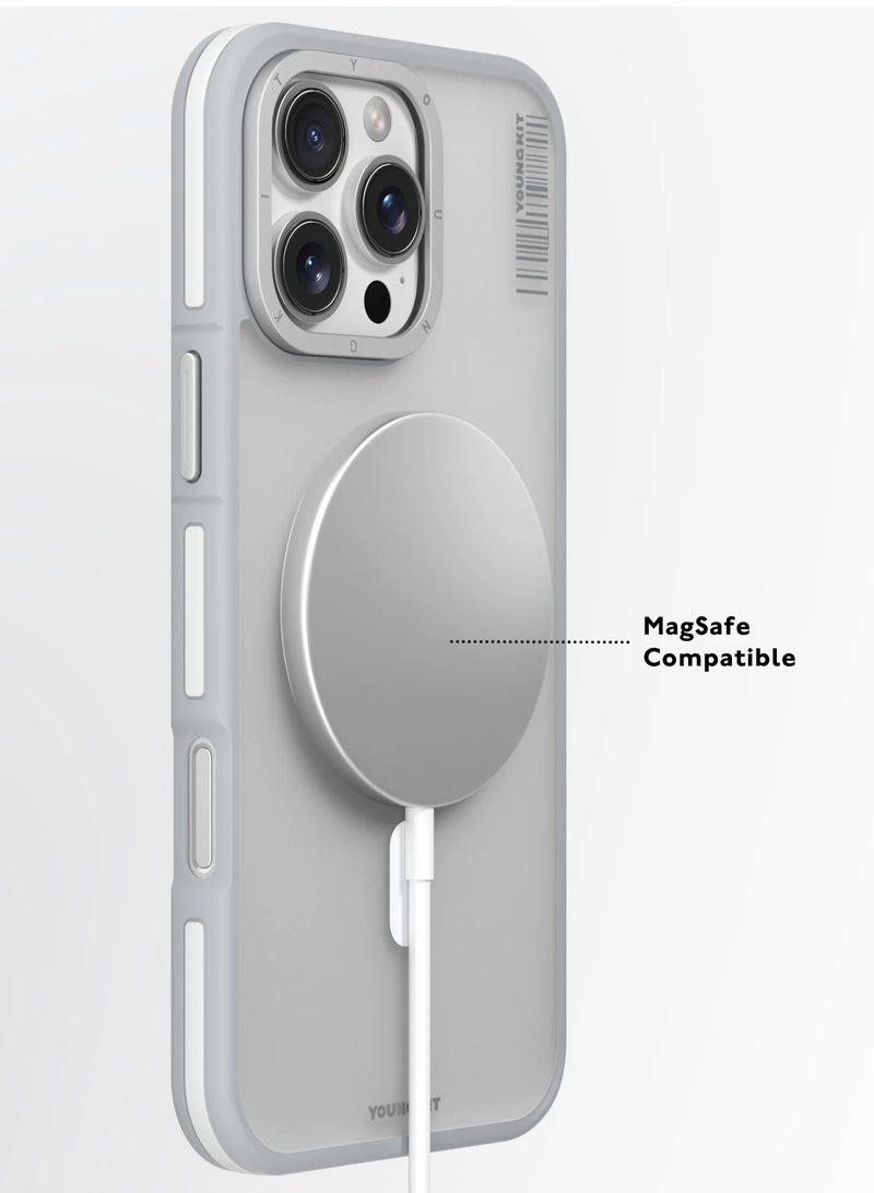 يونج كيت جراب يونج كيت روك ساند سكين فيل ماج سيف ابل ايفون 16 برو - لون رمادي - Image 4