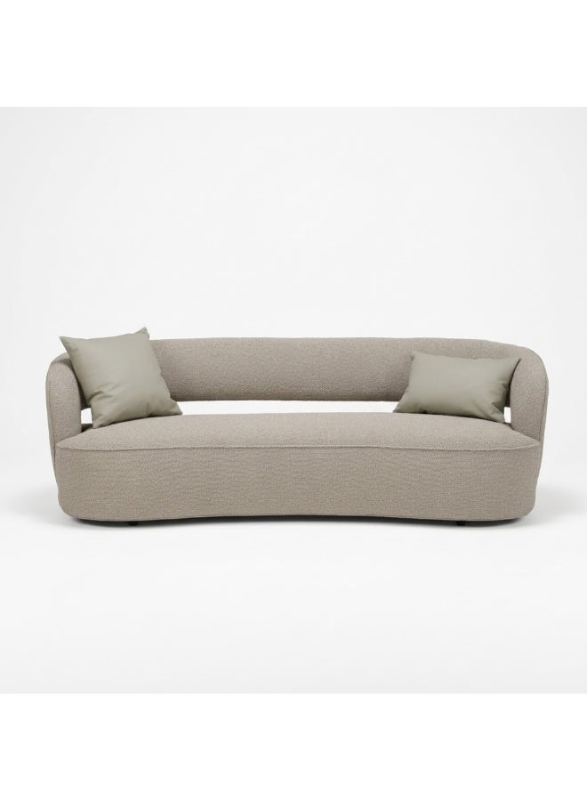 KUSTOMDECO Luxury Halo Curve 3-Seater Sofa Fabric Couch (Beige) - Image 1