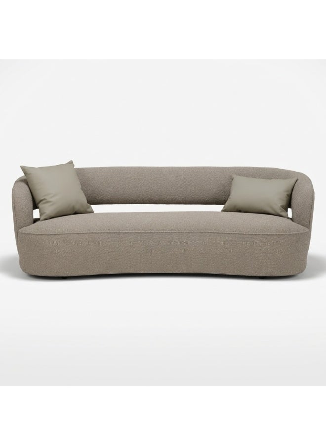 KUSTOMDECO Luxury Halo Curve 3-Seater Sofa Fabric Couch (Beige) - Image 2