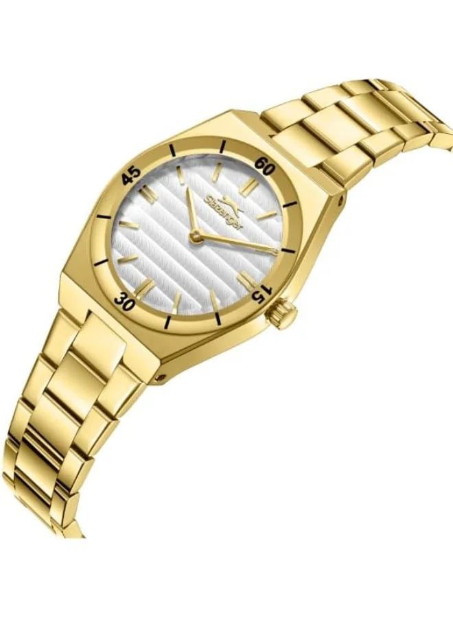 سلازنجر Slazenger Women's Watch, Analog Display and Metal Strap - SL.9.2470.3.02, Gold