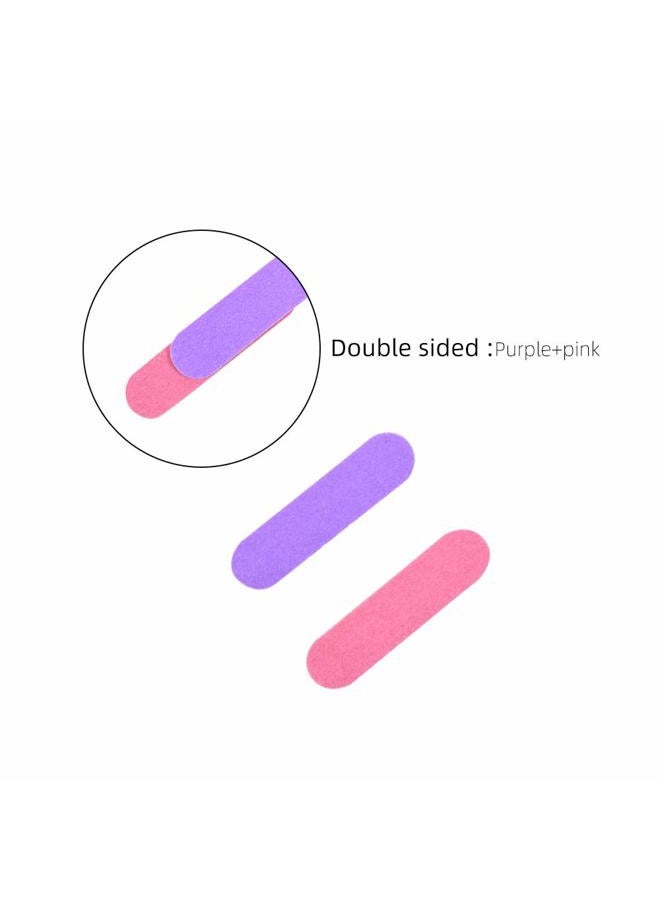 VIOCIWUO Mini Nail File Bulk 300Pcs (180/240 Grit), Disposable Nail Files Double Sided Emery Boards Home or Professional Manicure Tools(Purple and Pink) - Image 3