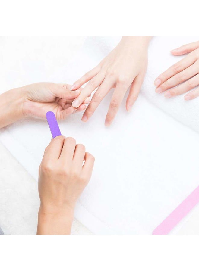 VIOCIWUO Mini Nail File Bulk 300Pcs (180/240 Grit), Disposable Nail Files Double Sided Emery Boards Home or Professional Manicure Tools(Purple and Pink) - Image 5