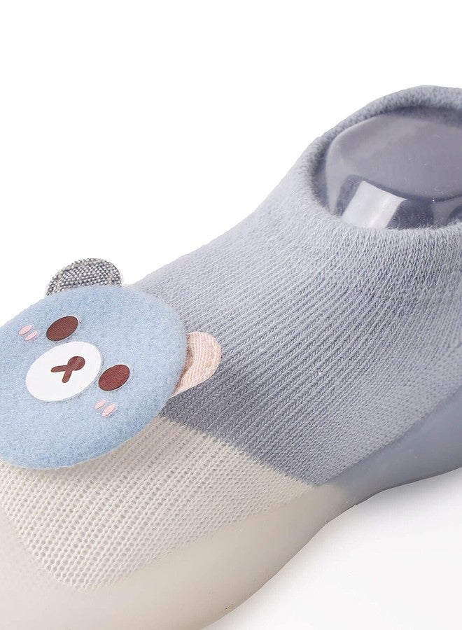 MEZON جوارب وأحذية أطفال من ميزون، مانعة للانزلاق، بنعل مطاطي ناعم، شباشب أطفال، جوارب قطنية شبكية خفيفة الوزن وجيدة التهوية (متعددة الألوان) (دب، 23-28 شهرًا) - Image 4