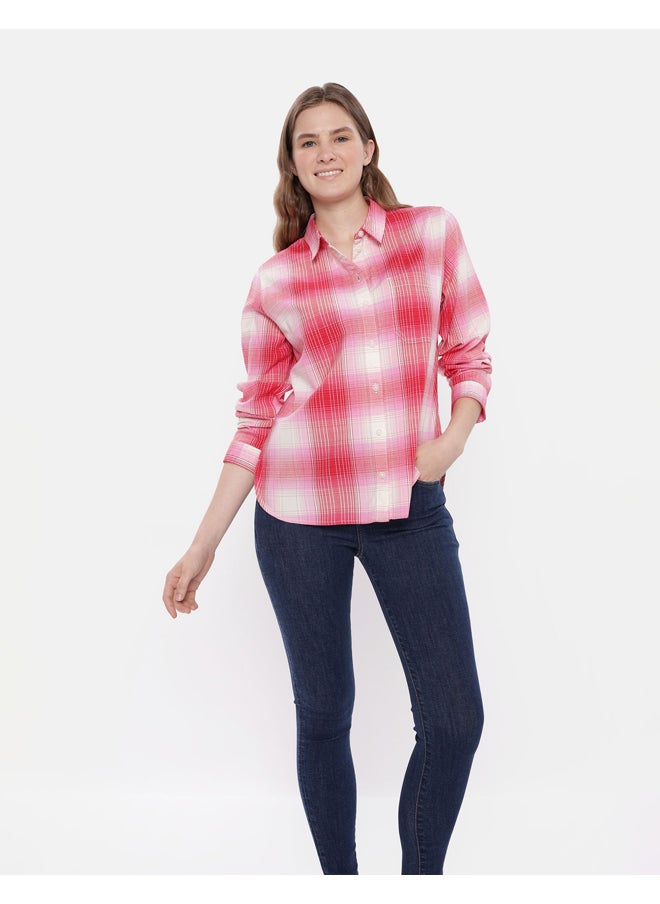 American Eagle - قميص منقوش بأزرار وأكمام طويلة من AE - Image 1