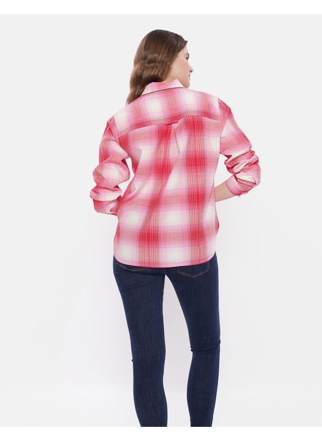 American Eagle - قميص منقوش بأزرار وأكمام طويلة من AE - Image 1