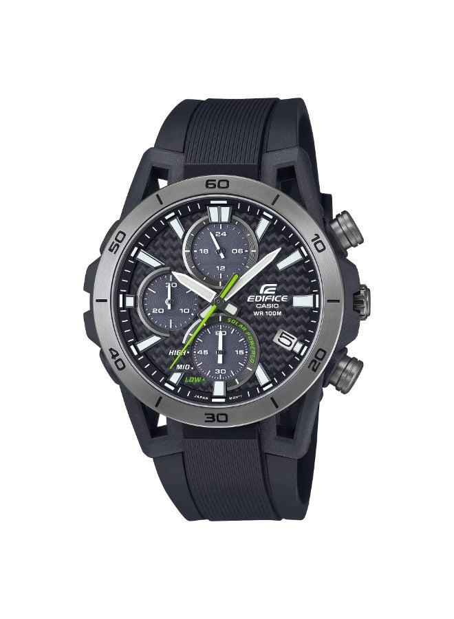 كاسيو إيديفيس EQS-960PB-1A مينا من ألياف الكربون الأسود سوار مطاطي أسود - Image 1