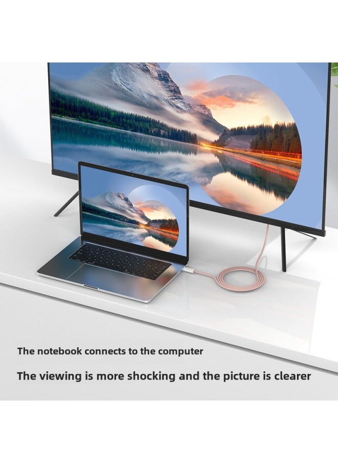 ماركة غير محددة نوع C إلى HDMI4K نفس خط الشاشة خط فيديو مجدول ملون للهاتف المحمول والكمبيوتر المحمول 1.8 متر محول - اللون: Hdmi[4k30hz] كابل أرجواني 1.8 متر  - Image 4