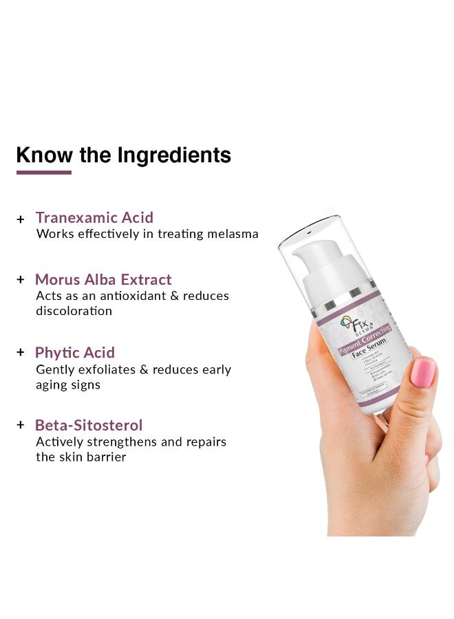 Fixderma Pigment Correcting Serum | Face Serum for Melasma, Hyperpigmentation & Acne Spots | Acne Face Serum for Men & Women - 15g - Image 4