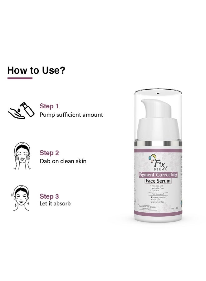 Fixderma Pigment Correcting Serum | Face Serum for Melasma, Hyperpigmentation & Acne Spots | Acne Face Serum for Men & Women - 15g - Image 2