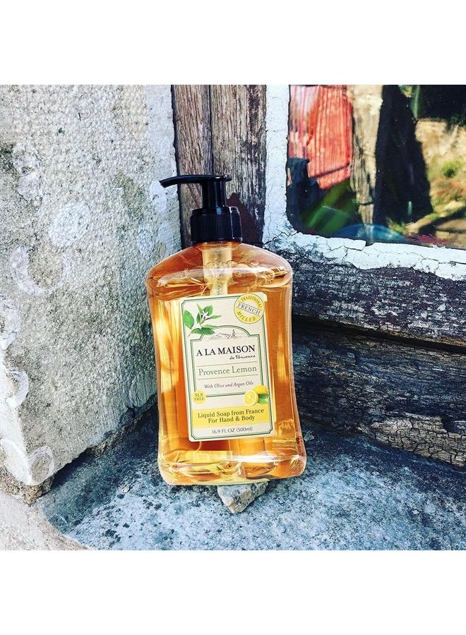 A La Maison Provence Lemon Liquid Hand Soap - Triple French Milled Natural Moisturizing Soap (3 Pack, 16.9 oz Bottle) - Image 2