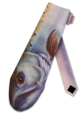 Three Rooker King Salmon Ties Mens Fish Neckties - Image 1