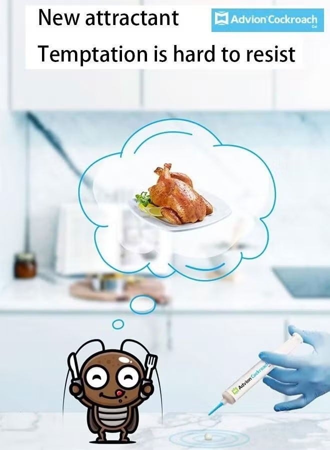 Cockroach ٤ عبوات من جيل طارد الصراصير، تشمل طعم جل مضاد للصراصير بني، أصلي من الولايات المتحدة، 30 جرام * ٤ - Image 4