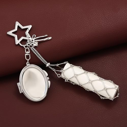 Disengor Y2K Chapstick Holder Keychain with Mirror Kawaii Lip Gloss Keychain Holder for Purse Bag Charm Accessories (BG00208-02) - Image 5
