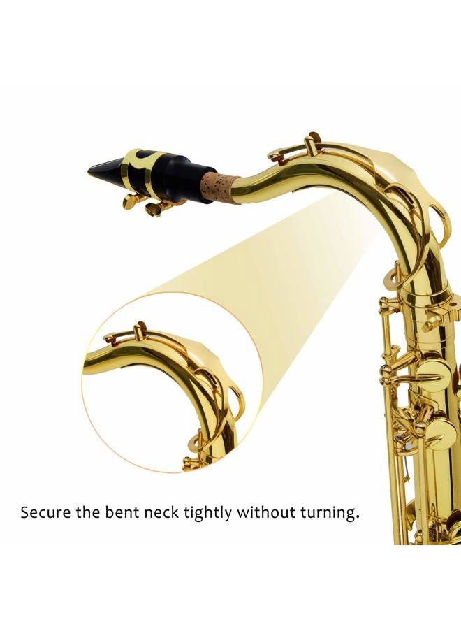 EASTROCK Tenor Saxophone B Flat Gold Laquer Sax Students Beginner With Updated Carrying Case,Reeds,Cleaning Kit,Gloves,Neck Straps,Mouthpieces - Image 3