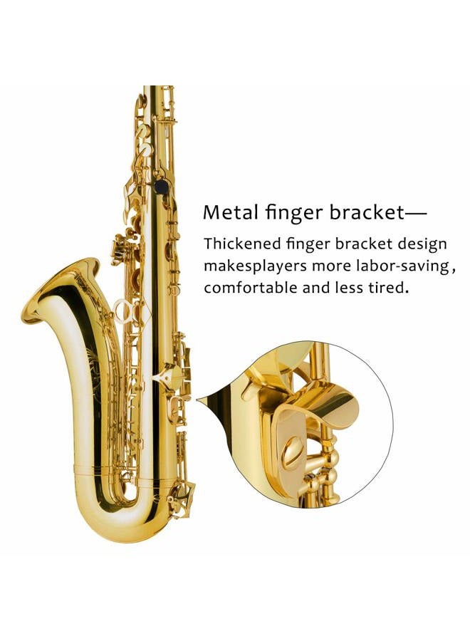 EASTROCK Tenor Saxophone B Flat Gold Laquer Sax Students Beginner With Updated Carrying Case,Reeds,Cleaning Kit,Gloves,Neck Straps,Mouthpieces - Image 4