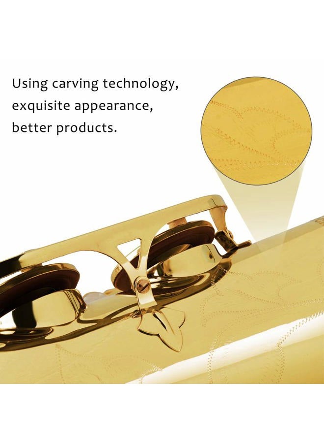 EASTROCK Tenor Saxophone B Flat Gold Laquer Sax Students Beginner With Updated Carrying Case,Reeds,Cleaning Kit,Gloves,Neck Straps,Mouthpieces - Image 2