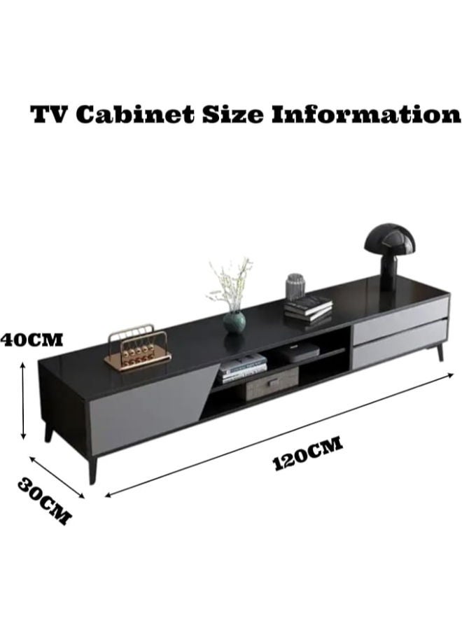 TV Table Multifunctional TV Cabinet – Sleek 2-Drawer, 3-Layer Storage Stand for Living Room (120x30x40cm) - Image 2