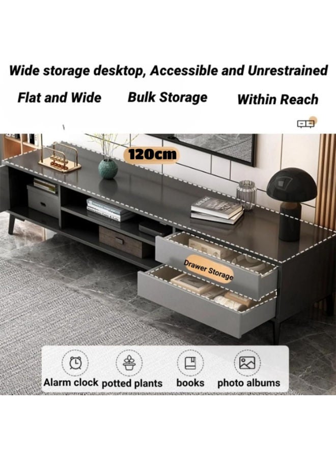 TV Table Multifunctional TV Cabinet – Sleek 2-Drawer, 3-Layer Storage Stand for Living Room (120x30x40cm) - Image 3