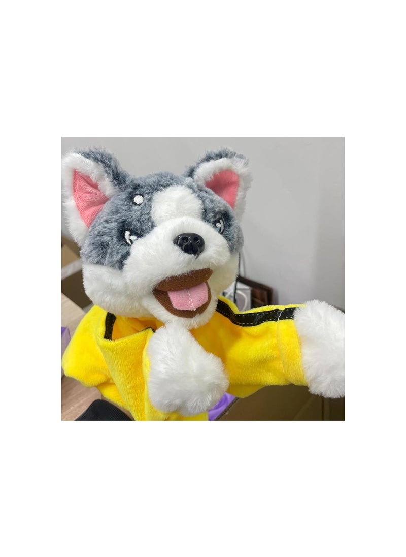 Kung Fu Dog & Husky Interactive Toy - Boxing & Tricky Hand Puppet Action, Plush Stuffed Husky with Kung Fu Gloves - Perfect Children's Game & Gift Idea!