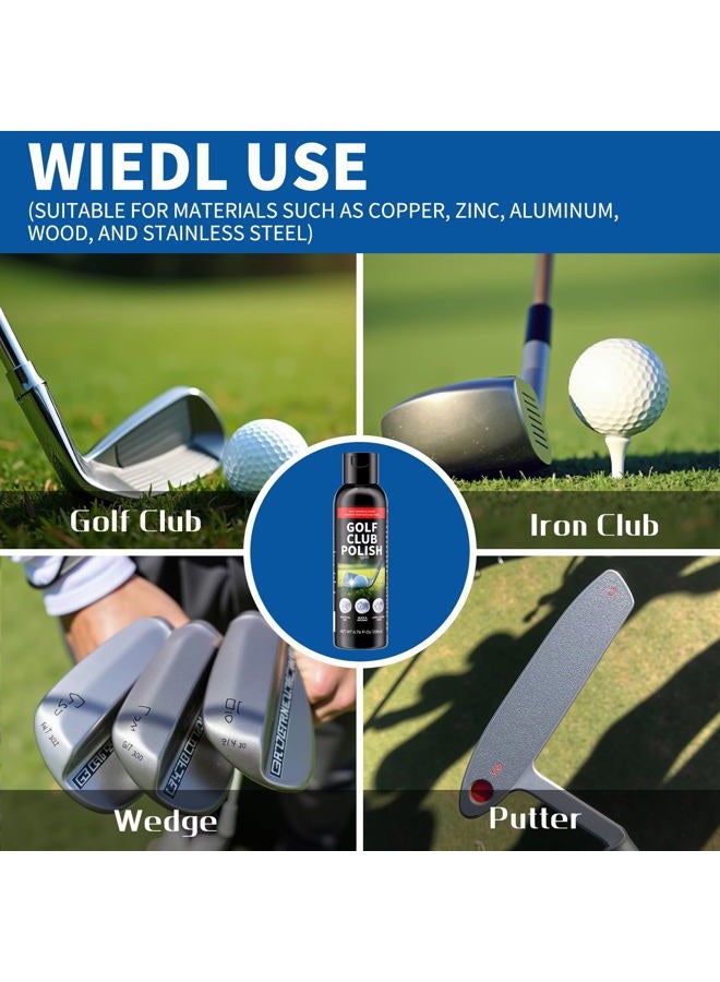 QONS Golf Club Polish Rust Remover Kit Cleaner Use For Polishing Golf Clubs Wedges And Putters,Suitable For Golf Clubs Grooves Scratch Remover,Rust,Scuff And Stain Remover,Polish Restore,8.45 FLOZ, 250ML - Image 2