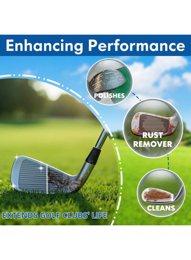 QONS Golf Club Polish Rust Remover Kit Cleaner Use For Polishing Golf Clubs Wedges And Putters,Suitable For Golf Clubs Grooves Scratch Remover,Rust,Scuff And Stain Remover,Polish Restore,8.45 FLOZ, 250ML - Image 3