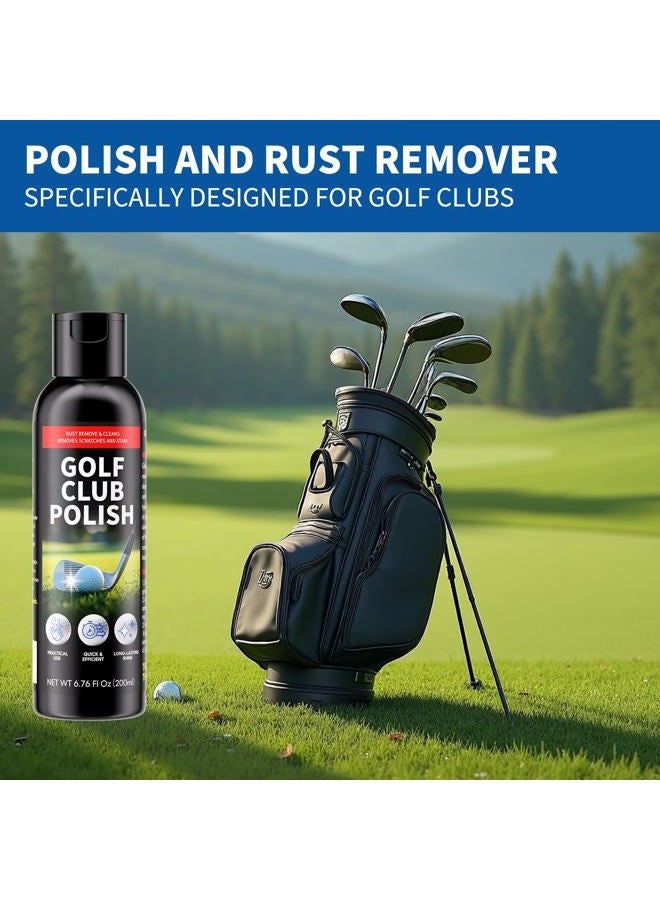 QONS Golf Club Polish Rust Remover Kit Cleaner Use For Polishing Golf Clubs Wedges And Putters,Suitable For Golf Clubs Grooves Scratch Remover,Rust,Scuff And Stain Remover,Polish Restore,8.45 FLOZ, 250ML - Image 5