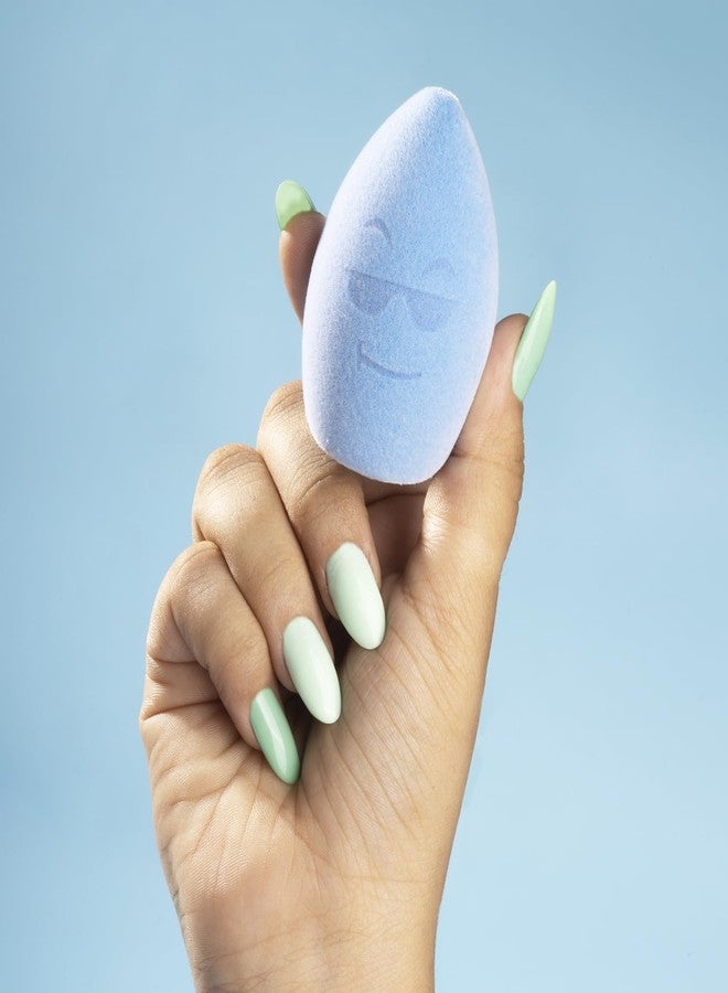 PAC Mr. Bounce (1 Pc)| Beauty Blender Makeup Sponge for Face Makeup (Small)| Velvet Soft Olive Cut for Foundation, Creams & Powders with Case | For All Skin Types - Soft, Reusable & Washable (Blue) - Image 3