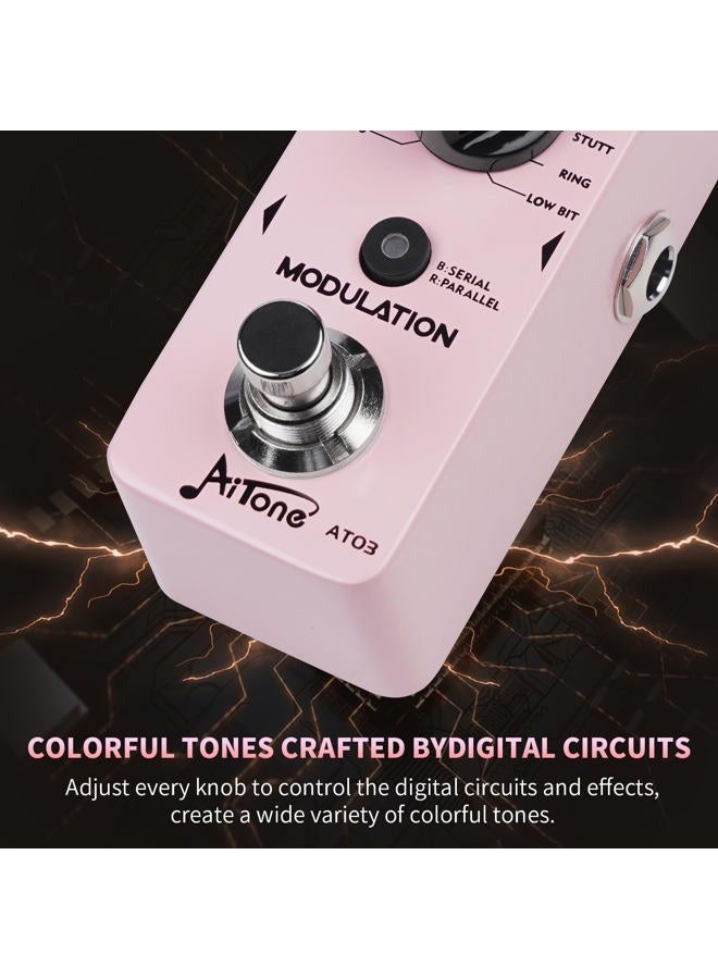 AITONE Modulation Pedal for Electric Guitar with Chorus Flanger Tremolo Phaser Vibrato Multi Digital Guitar Pedals 11 Modulation Modes (AT-03) - Image 4