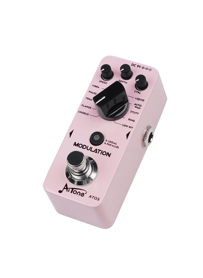 AITONE Modulation Pedal for Electric Guitar with Chorus Flanger Tremolo Phaser Vibrato Multi Digital Guitar Pedals 11 Modulation Modes (AT-03) - Image 2
