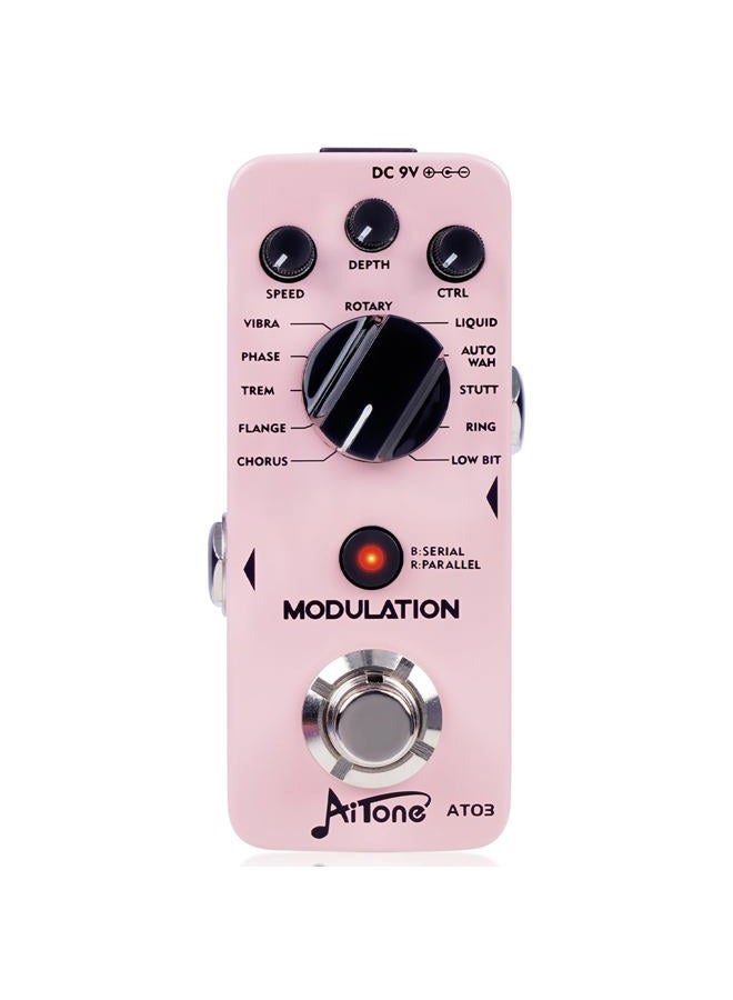 AITONE Modulation Pedal for Electric Guitar with Chorus Flanger Tremolo Phaser Vibrato Multi Digital Guitar Pedals 11 Modulation Modes (AT-03) - Image 1