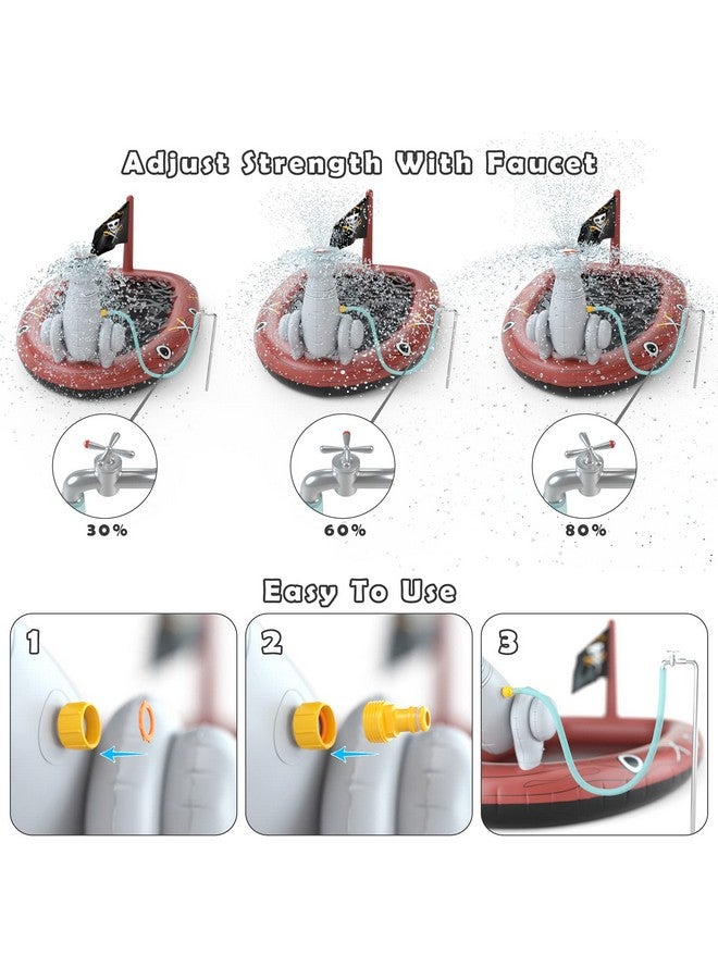 Jasonwell Inflatable Kiddie Pool Sprinkler - Splash Pad For Kids Toddler Pool Outside Children Ball Pit Pirate Ship Baby Pool Swimming Wading Pool Summer Outdoor Water Toys For Boys Girls Dogs - Image 5