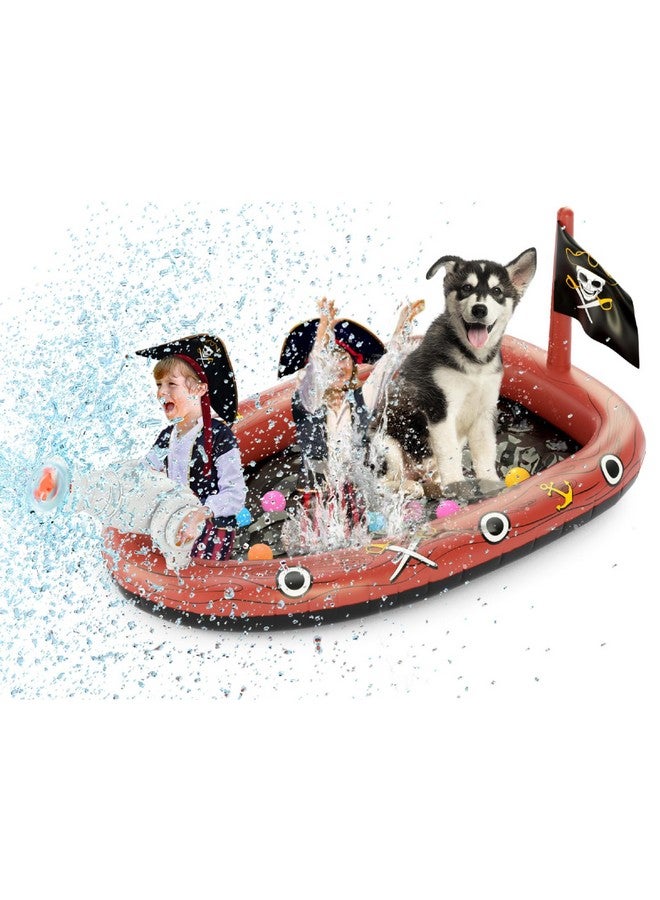 Jasonwell Inflatable Kiddie Pool Sprinkler - Splash Pad For Kids Toddler Pool Outside Children Ball Pit Pirate Ship Baby Pool Swimming Wading Pool Summer Outdoor Water Toys For Boys Girls Dogs - Image 1