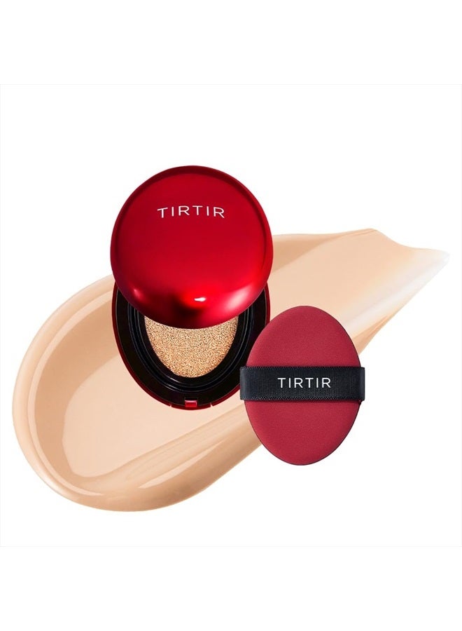 TIRTIR كريم أساس ماسك فيت ريد كوشن | الاختيار الأول في اليابان للبشرة الزجاجية، يدوم طويلاً، خفيف الوزن، تغطية قابلة للبناء، لمسة نهائية شبه لامعة، كريم أساس كوري (21N عاجي، 0.15 أونصة (صغير)) - Image 2