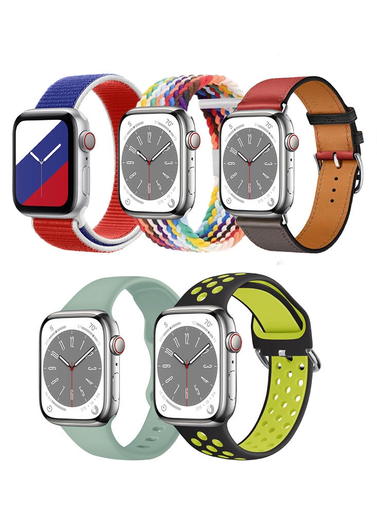 5pcs Watch Bands Replacement for Apple Watch Strap Compatible with Apple Watch 49/46/45/44/42mm Series 10/9/8/7/6/5/4/SE/Ultra