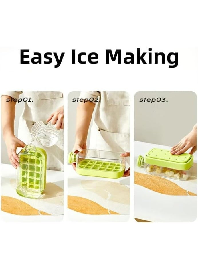 Ice Cube Bottle 800ml, 2 in 1, Touch-Free Ice Cube Tray Water Bottle with Lid and Bin, Flexible Silicone Ice Cube Molds with Straw, Reusable for Coffee, Juice, And Beverages - Image 4