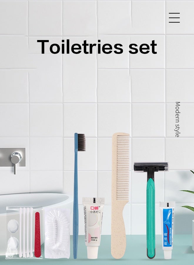 JOY TOUR 2 Sets Personal Hygiene Kit Basic Toiletry Kit, Homeless Care Package for Men, Women, Travel,  Business Include Razor, Toothbrush, Comb, Shower Cap, Care Bag - Image 2