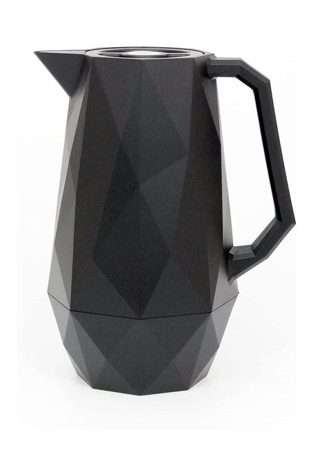 Vacuum Flask Stylish Flask With Diamond Finishing Design Coffee Carafe Leakproof Thermos H005 Black 1.0L