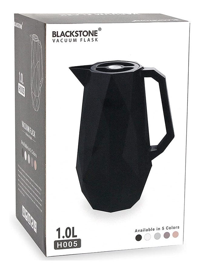 BLACKSTONE - Vacuum Flask Stylish Flask With Diamond Finishing Design Coffee Carafe Leakproof Thermos H005 Black 1.0L - Image 1