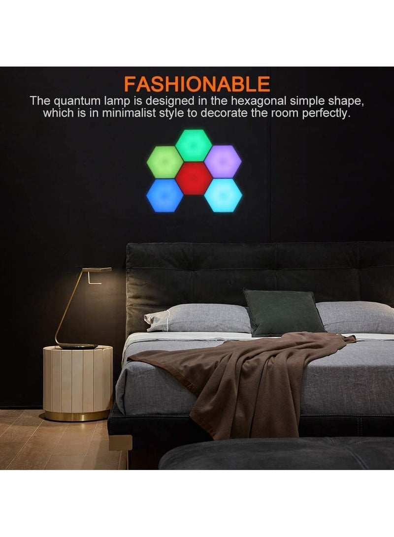 إسكدنيا مجموعة من 6 مصابيح حائط سداسية الشكل مع مزامنة الموسيقى لديكور غرفة الألعاب - Image 3