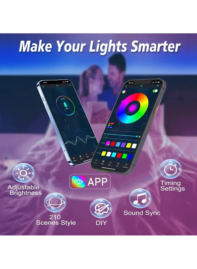 إسكدنيا مجموعة من 6 مصابيح حائط سداسية الشكل مع مزامنة الموسيقى لديكور غرفة الألعاب - Image 4