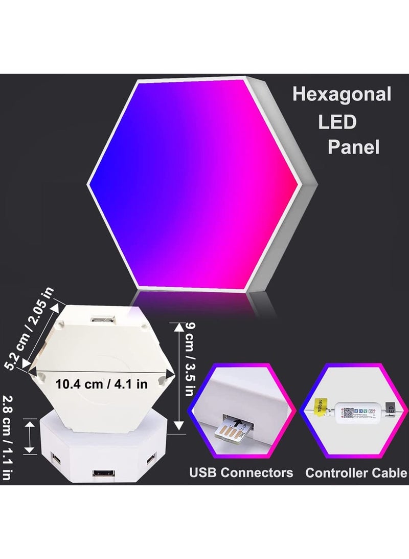 إسكدنيا مجموعة من 6 مصابيح حائط سداسية الشكل مع مزامنة الموسيقى لديكور غرفة الألعاب - Image 5
