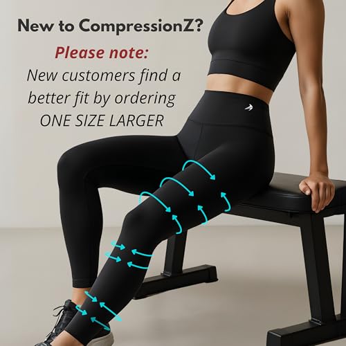 CompressionZ Womens Compression Leggings High Waisted Performance Shaping Gym Pilates Travel Yoga Workout Pants Carbon Gray XXLarge - Image 3