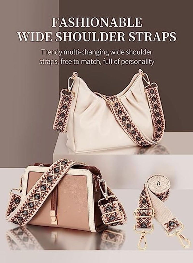 Y&D Purse Strap, Wide Shoulder Strap Replacement Adjustable Belt Canvas Bag Crossbody Handbag, Leather Buckle, 53 Inch - Image 2