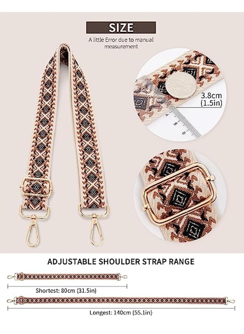 Y&D Purse Strap, Wide Shoulder Strap Replacement Adjustable Belt Canvas Bag Crossbody Handbag, Leather Buckle, 53 Inch - Image 3